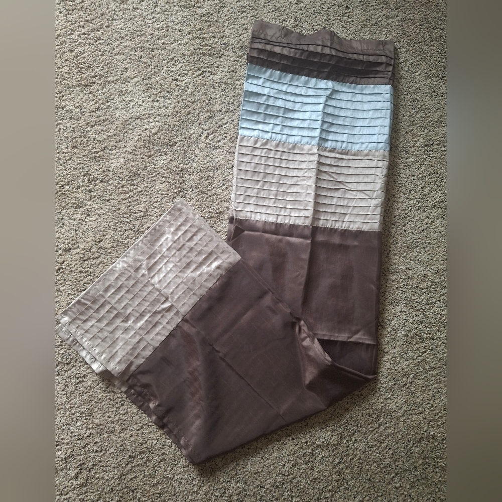 Madison Park Blue and Brown Shower Curtain